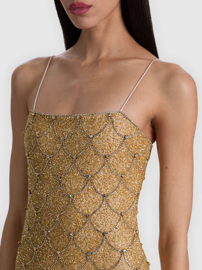 ALICE + OLIVIA SCALLOP MINI DRESS - BEYMEN