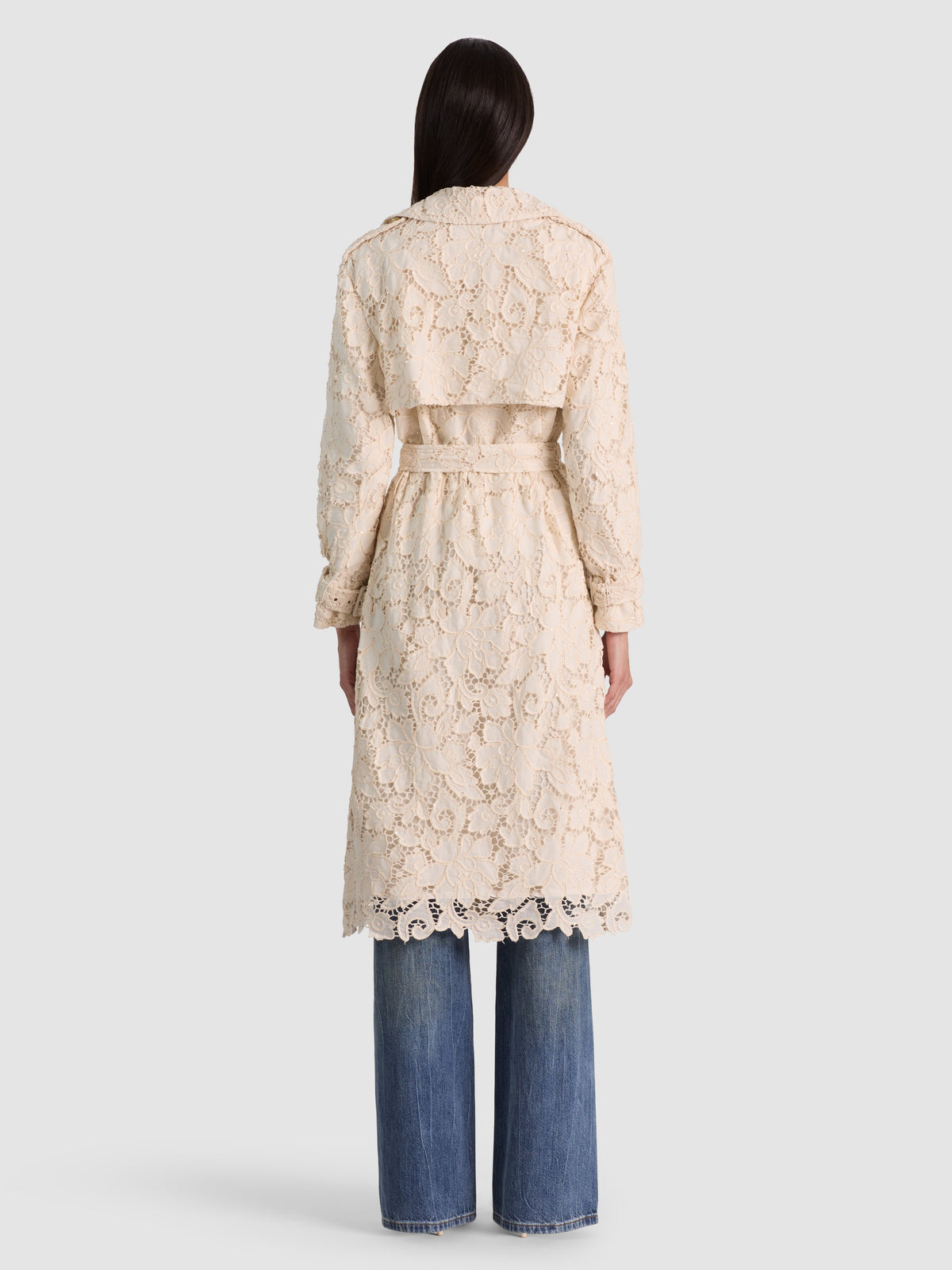 ALICE + OLIVIA KEITH EYELET MIDI TRENCH - BEYMEN