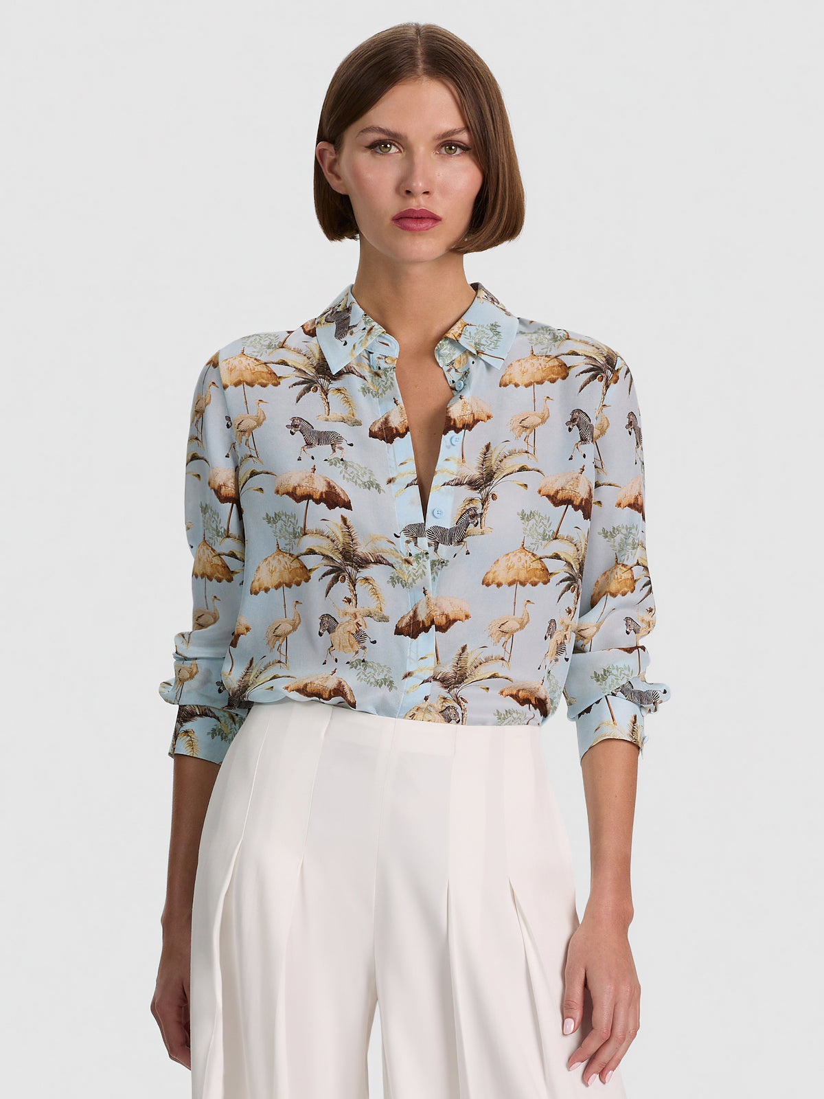 ALICE + OLIVIA WILLA STACEFACE PLKT TOP - BEYMEN