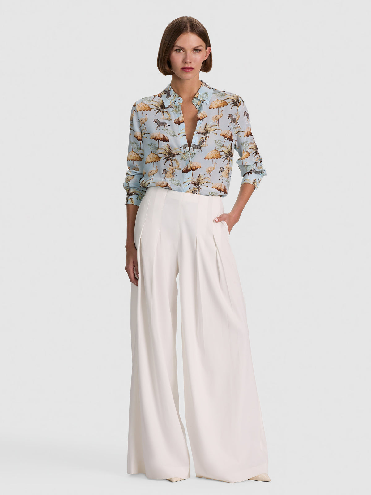 ALICE + OLIVIA WILLA STACEFACE PLKT TOP - BEYMEN