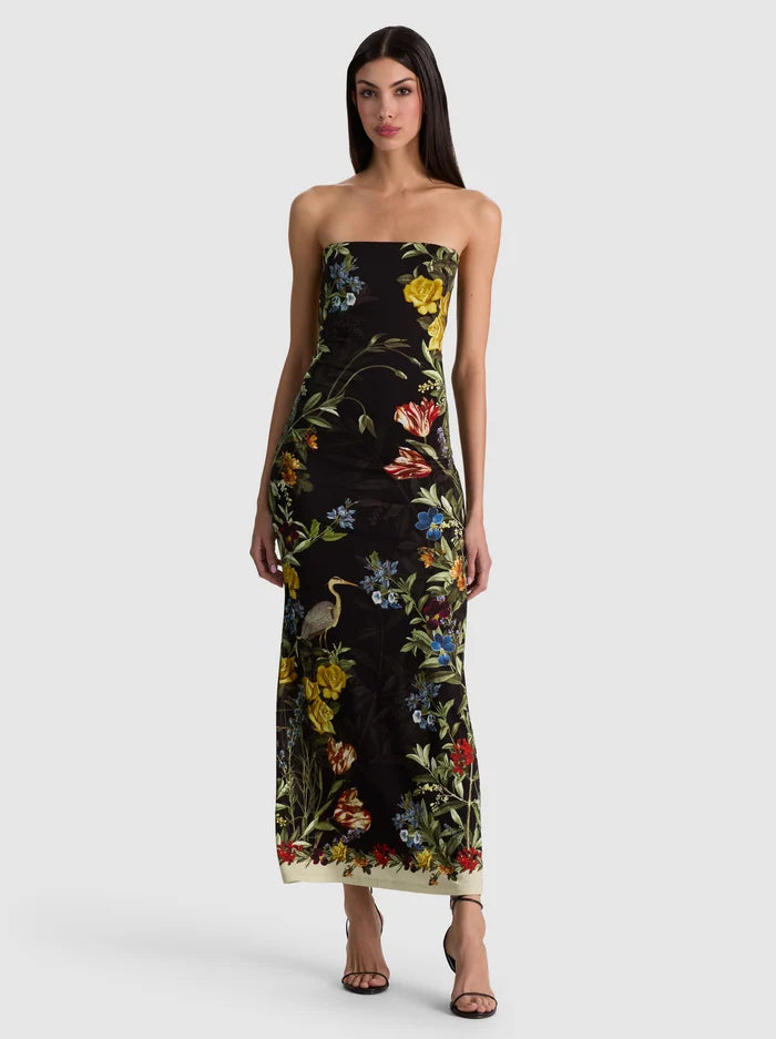 ALICE + OLIVIA DELORA STRAPLESS MIDI DRESS - BEYMEN