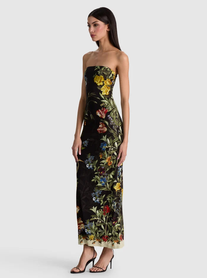 ALICE + OLIVIA DELORA STRAPLESS MIDI DRESS - BEYMEN