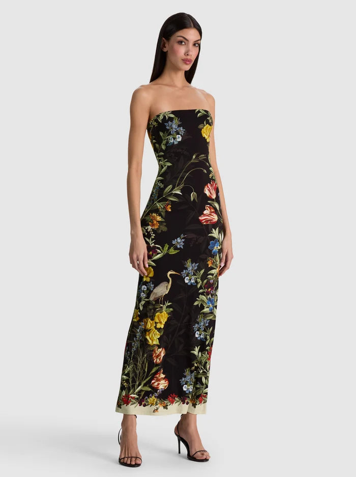 ALICE + OLIVIA DELORA STRAPLESS MIDI DRESS - BEYMEN