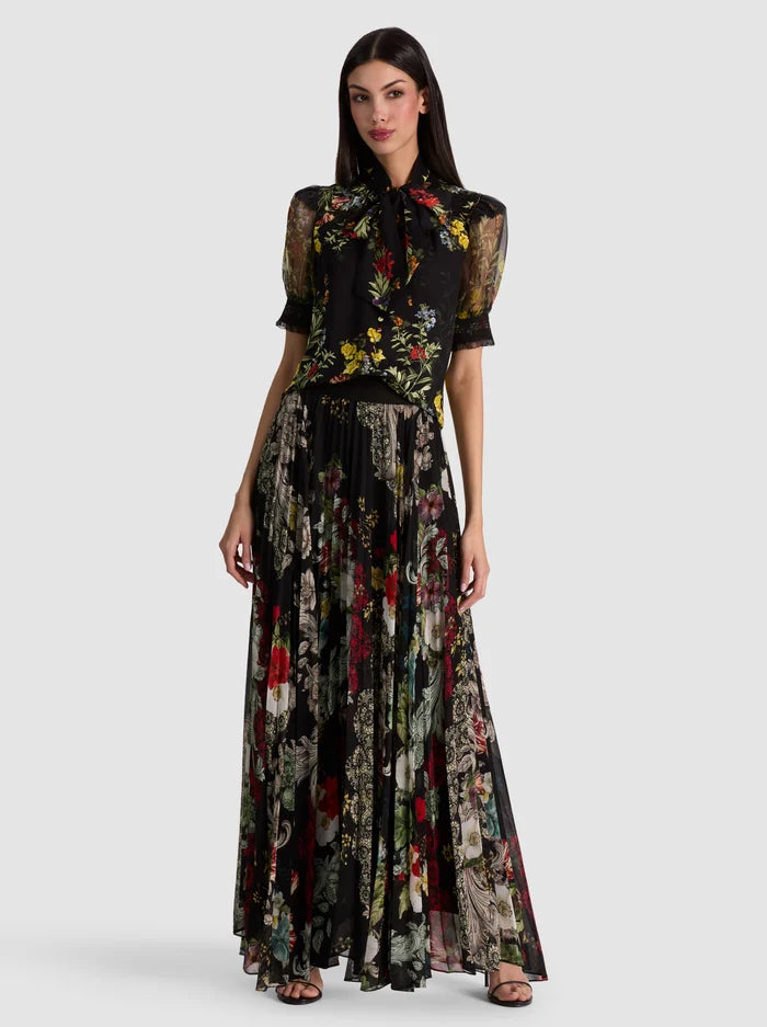 ALICE + OLIVIA TIE NK PUFF SLV BLOUSE - BEYMEN