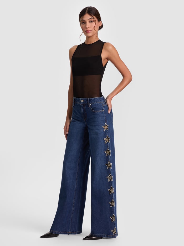 ALICE + OLIVIA EMBELL BAGGY JEAN - BEYMEN