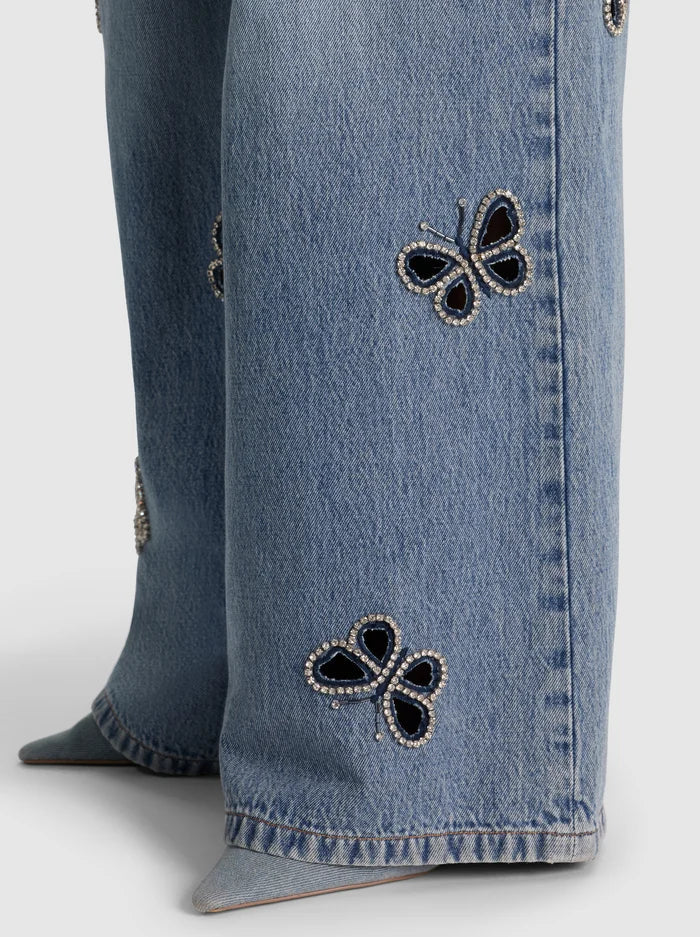 ALICE + OLIVIA EMBELL CUTOUT JEAN - BEYMEN