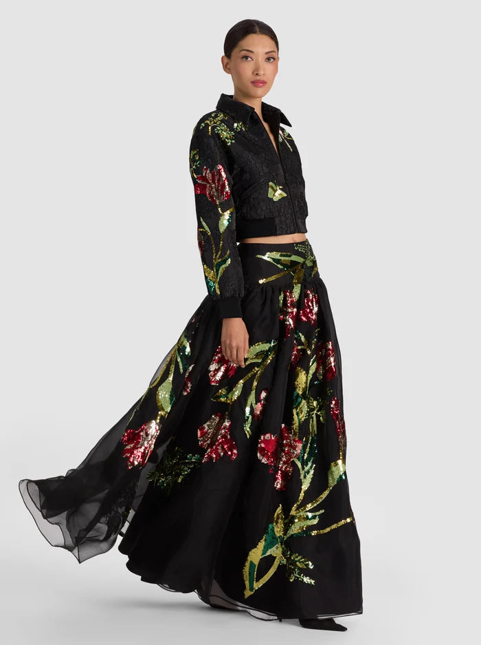 ALICE + OLIVIA SHRUNKEN VARSITY JACKET - BEYMEN