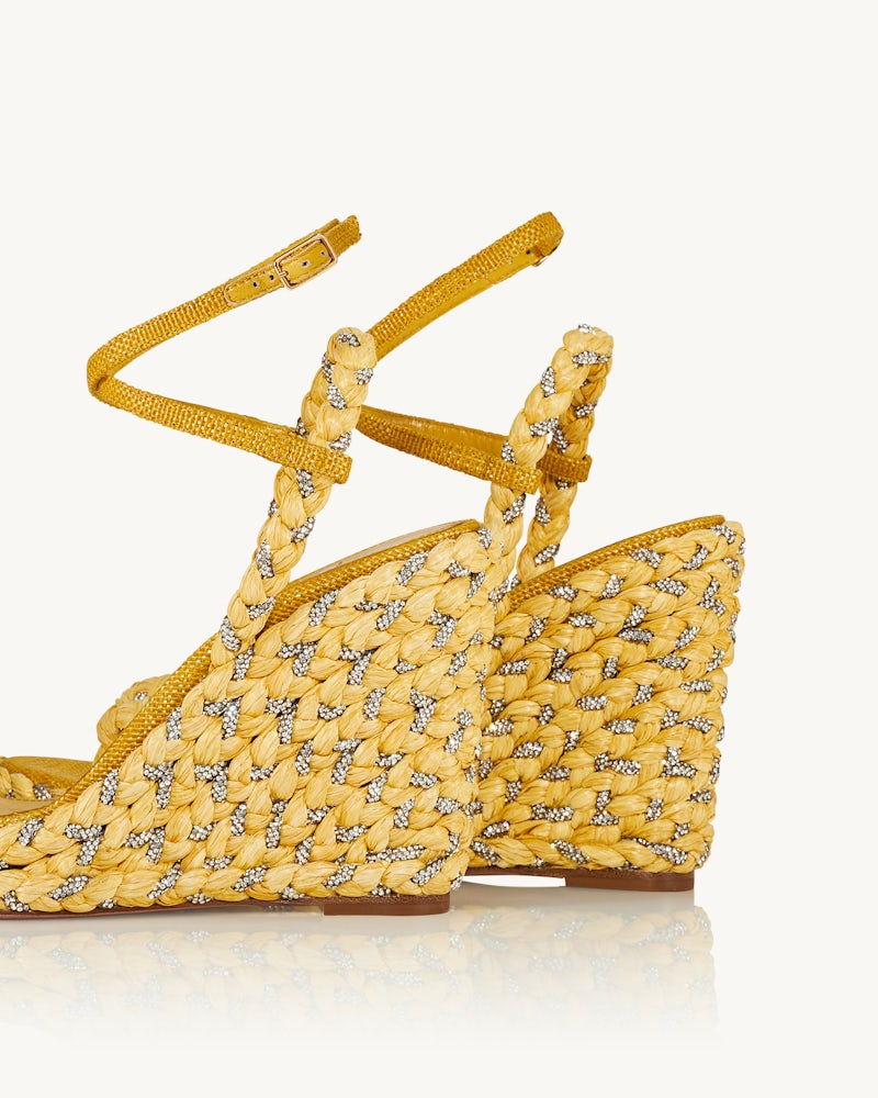 AQUAZZURA COSTIERA CRYSTAL WEDGE 120 - BEYMEN