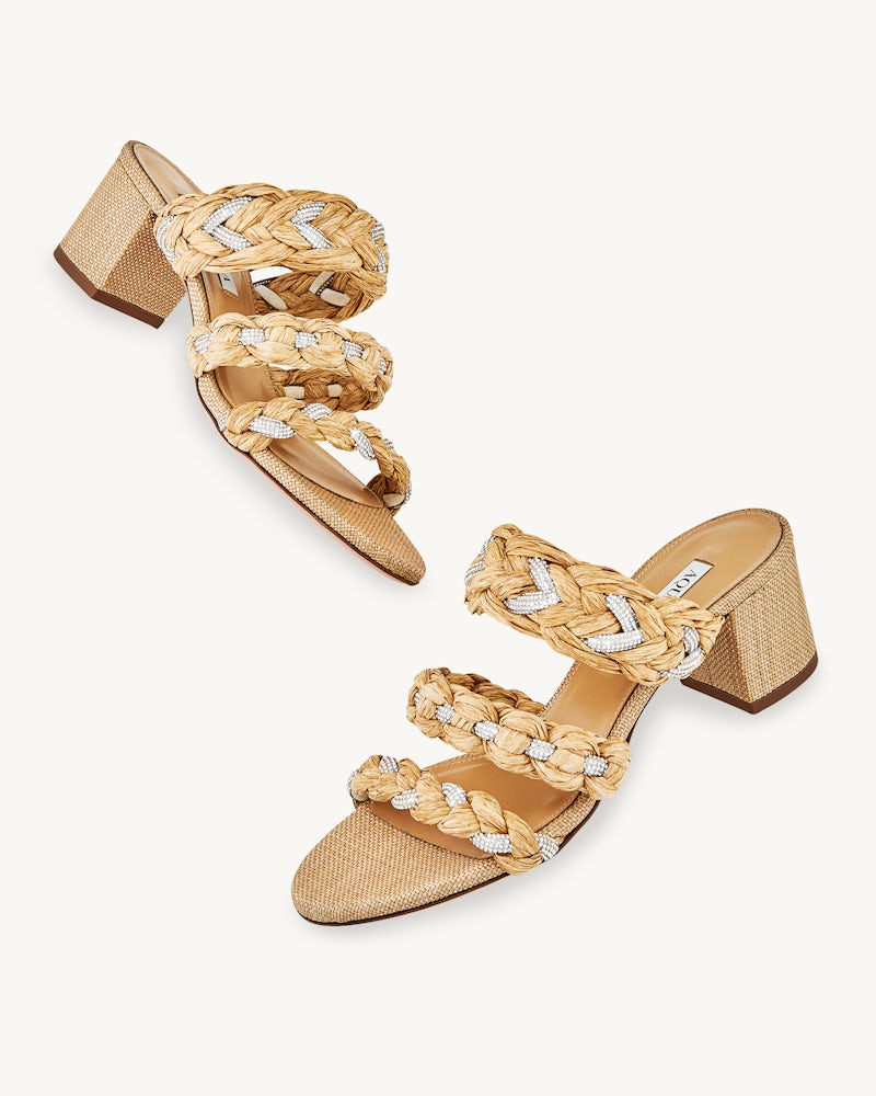 AQUAZZURA COSTIERA CRYSTAL SANDAL 50 - BEYMEN