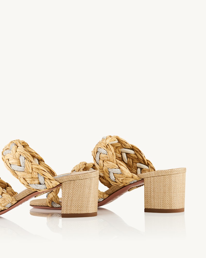 AQUAZZURA COSTIERA CRYSTAL SANDAL 50 - BEYMEN