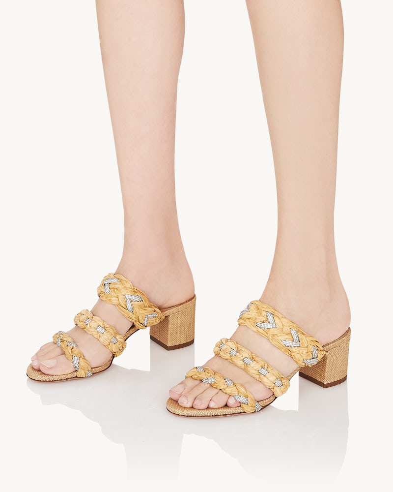 AQUAZZURA COSTIERA CRYSTAL SANDAL 50 - BEYMEN