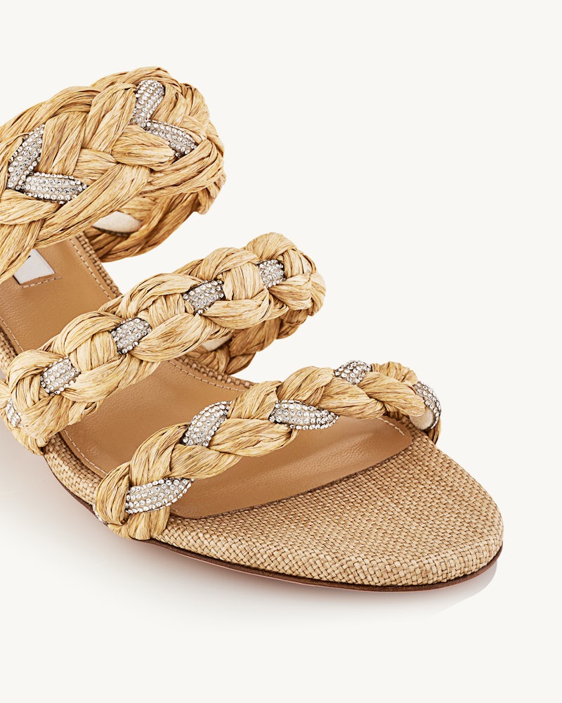 AQUAZZURA COSTIERA CRYSTAL SANDAL 50 - BEYMEN