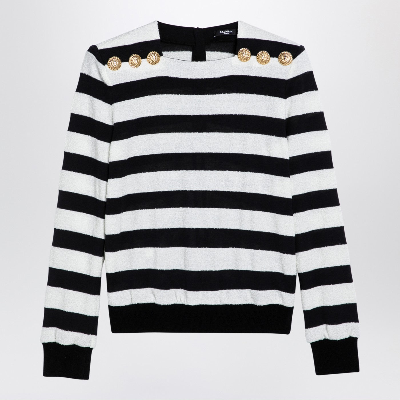 BALMAIN LS 6 BTN STRIPE JERSEY - BEYMEN