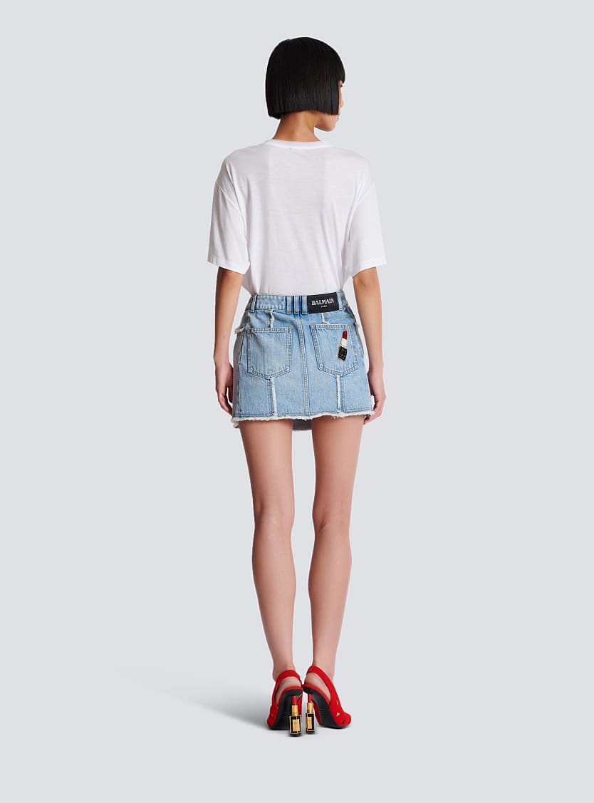 BALMAIN EDGE DENIM SKIRT - BEYMEN