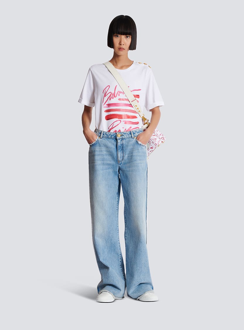 BALMAIN RAW EDGE STRAIGHT JEANS