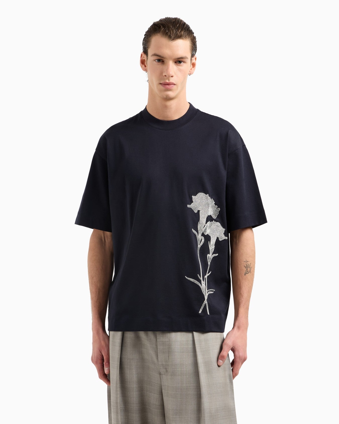 EMPORIO ARMANI EMBROIDERY T-SHIRT - BEYMEN