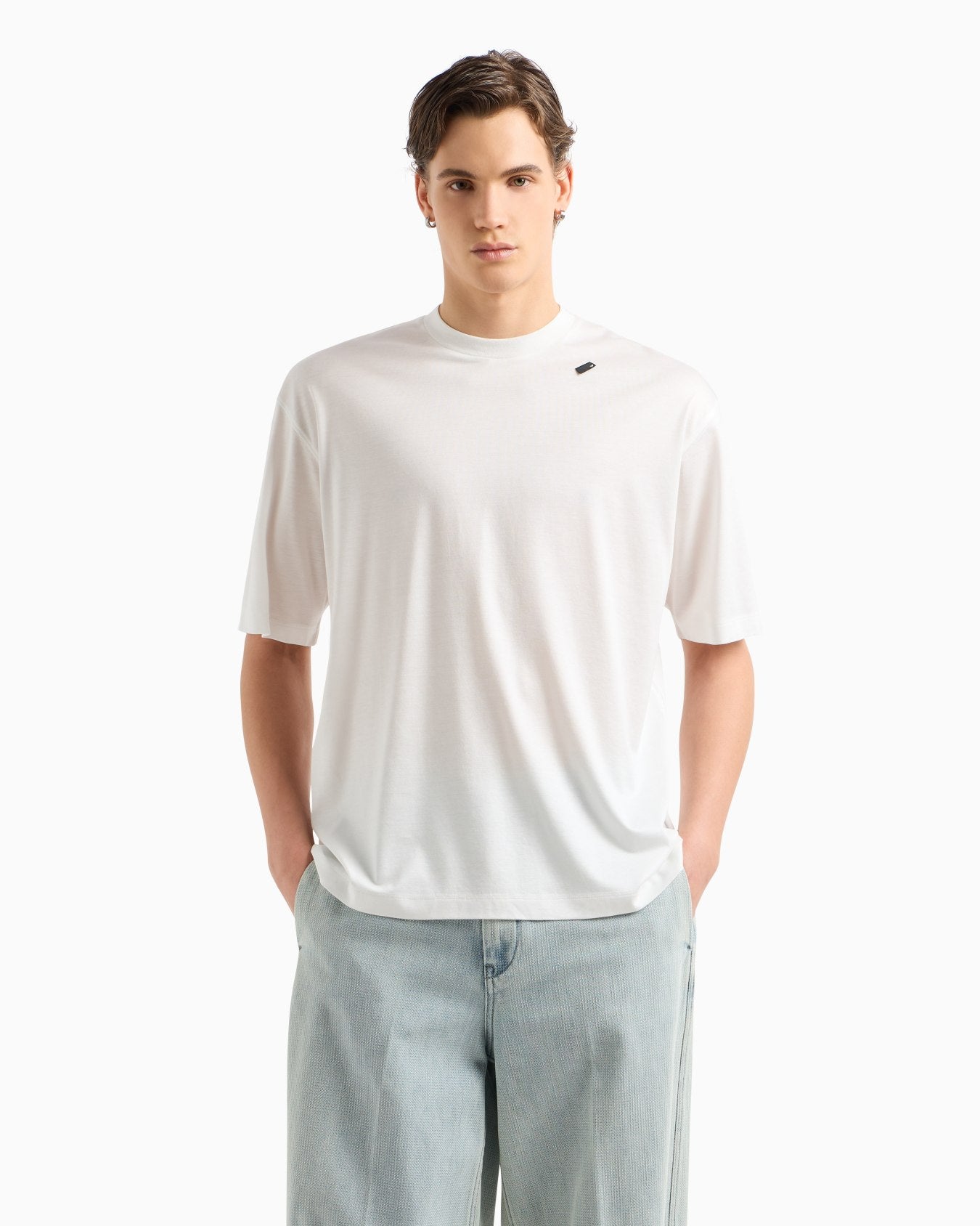 EMPORIO ARMANI OVERSIZED T-SHIRT WITH MICRO TAG - BEYMEN