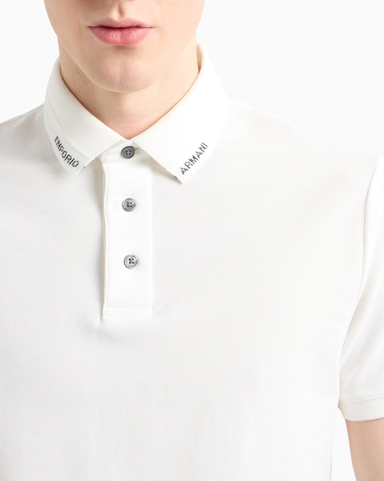 EMPORIO ARMANI POLO SHIRT WITH LOGO COLLAR - BEYMEN