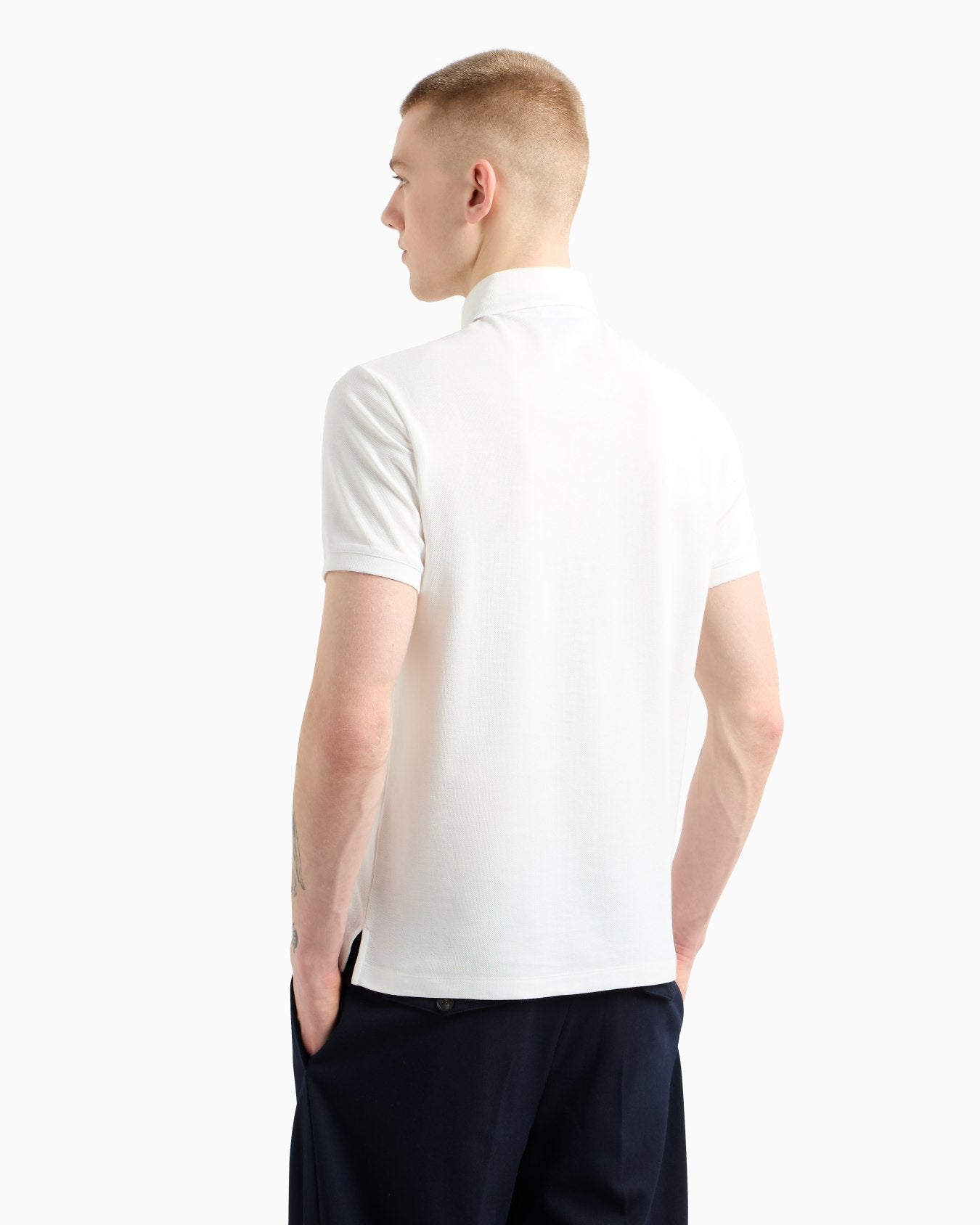 EMPORIO ARMANI POLO SHIRT WITH LOGO COLLAR - BEYMEN