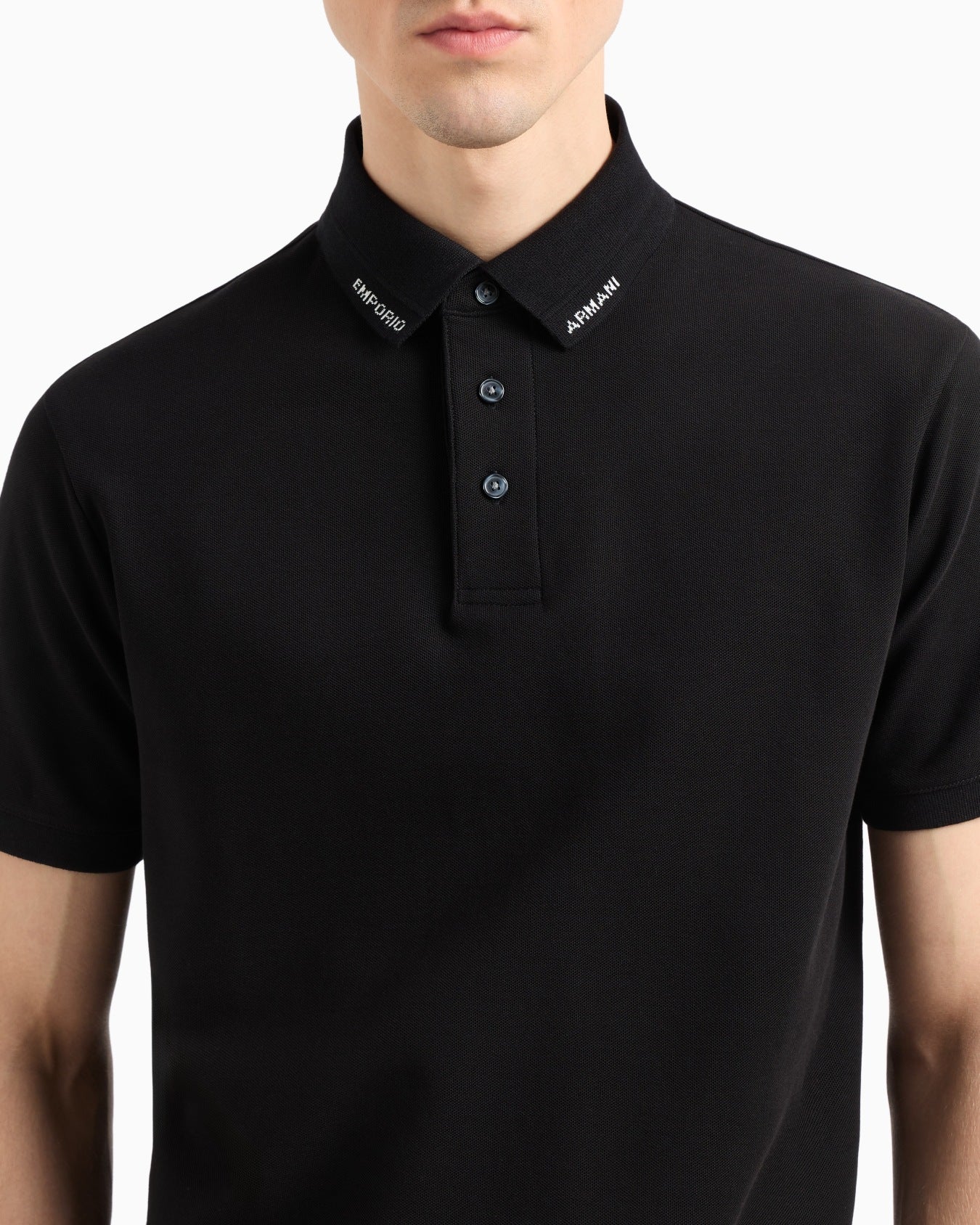 EMPORIO ARMANI POLO SHIRT WITH LOGO COLLAR - BEYMEN