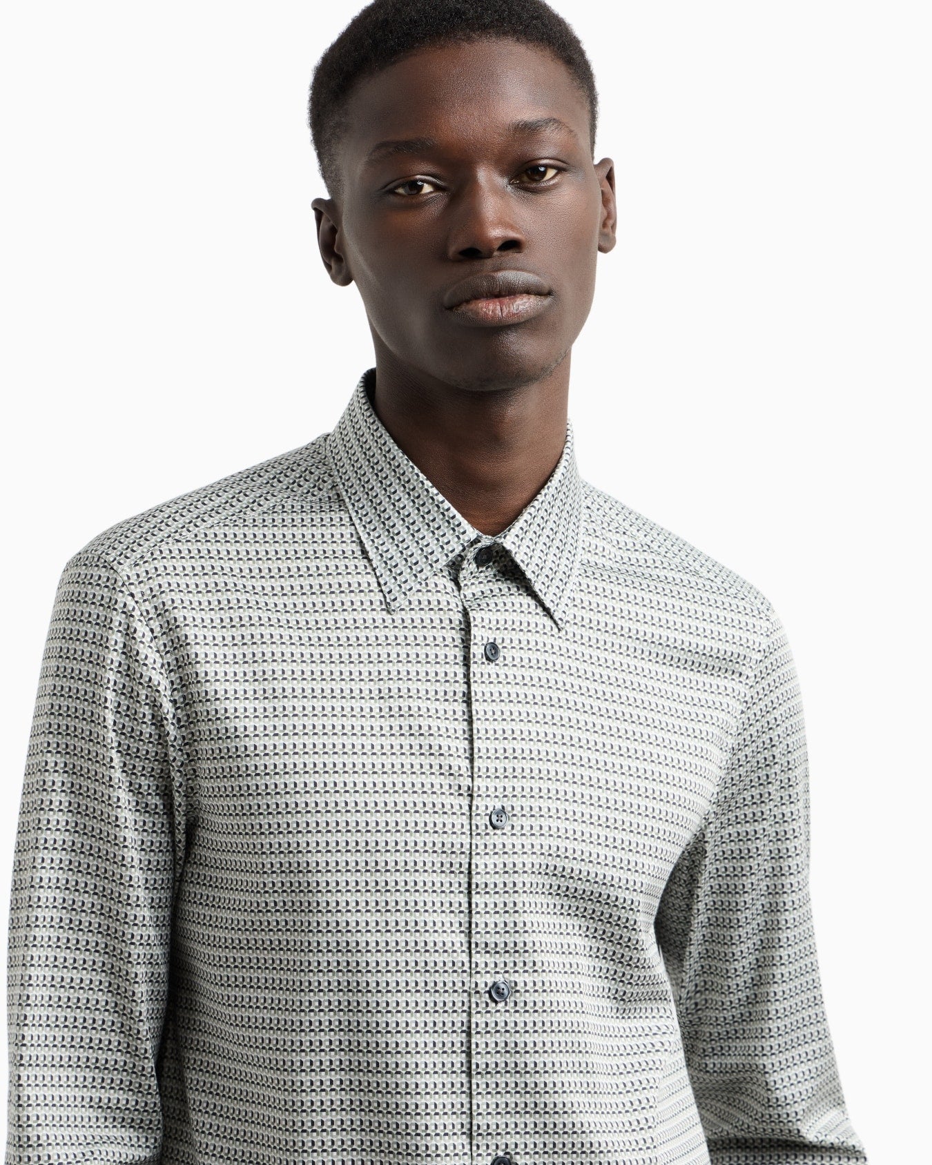 EMPORIO ARMANI PATTERN COTTON SHIRT - BEYMEN