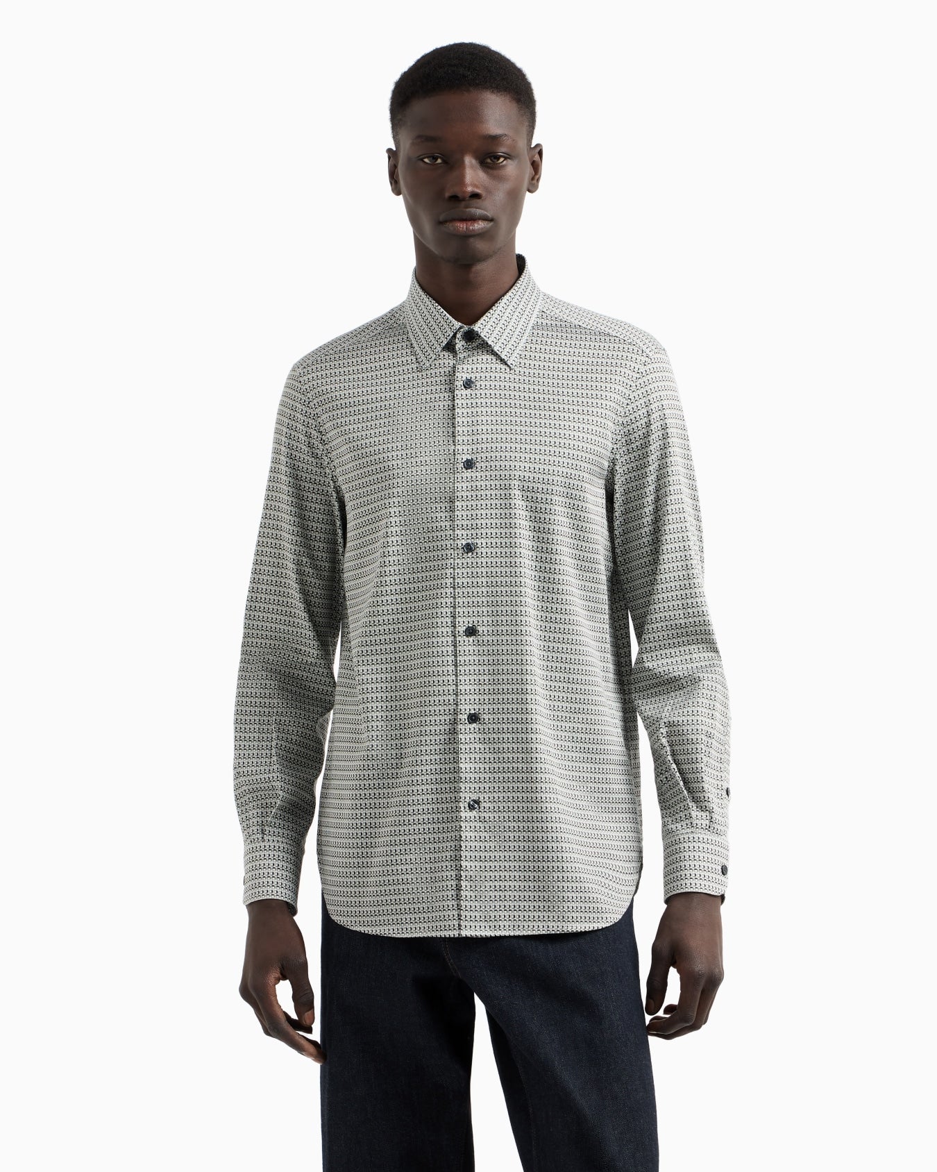 EMPORIO ARMANI PATTERN COTTON SHIRT - BEYMEN