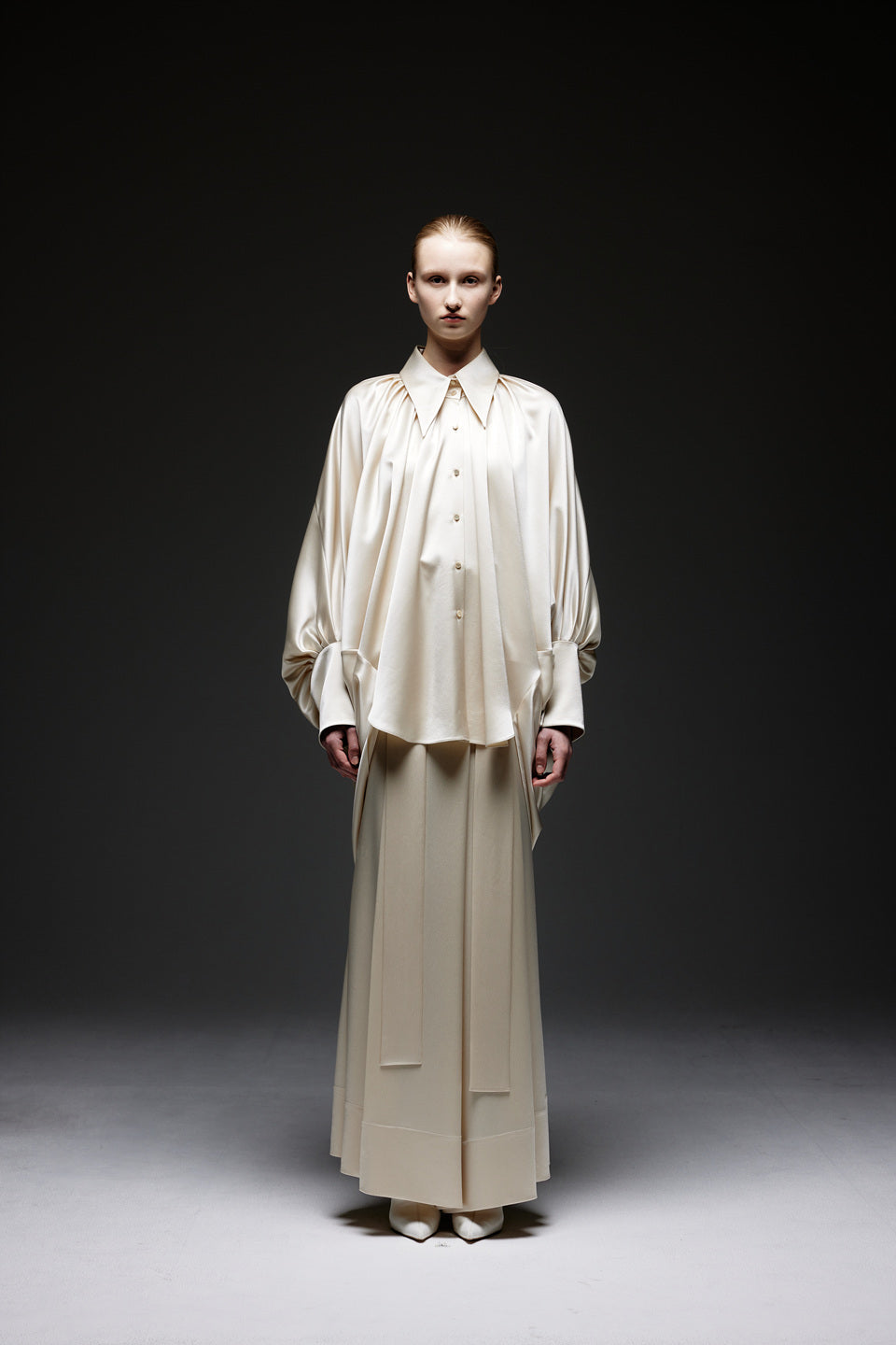 GAZE DE LIN HIGH-WAISTED WIDE SATIN PANTS - BEYMEN