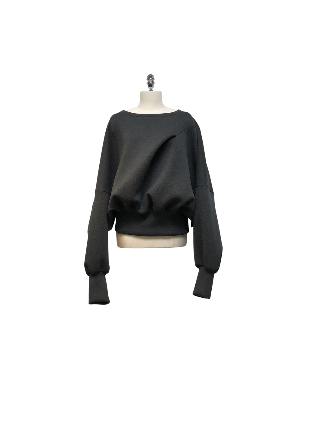GAZE DE LIN BOAT NECK VOLUME SWEAT TOP - BEYMEN