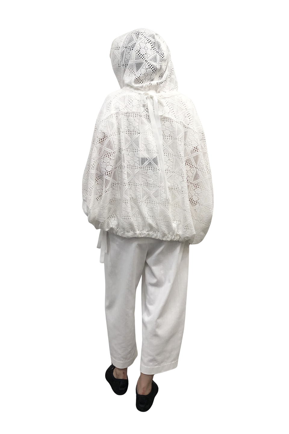 GAZE DE LIN DIAMOND PATTERNLACEHOODED - BEYMEN