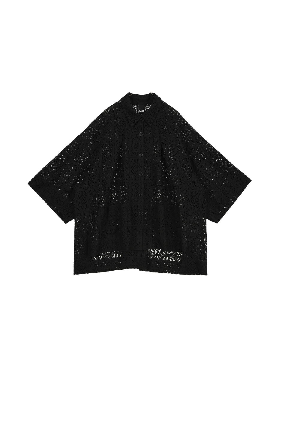 GAZE DE LIN SQUARE PATTERNLACE SHIRT - BEYMEN