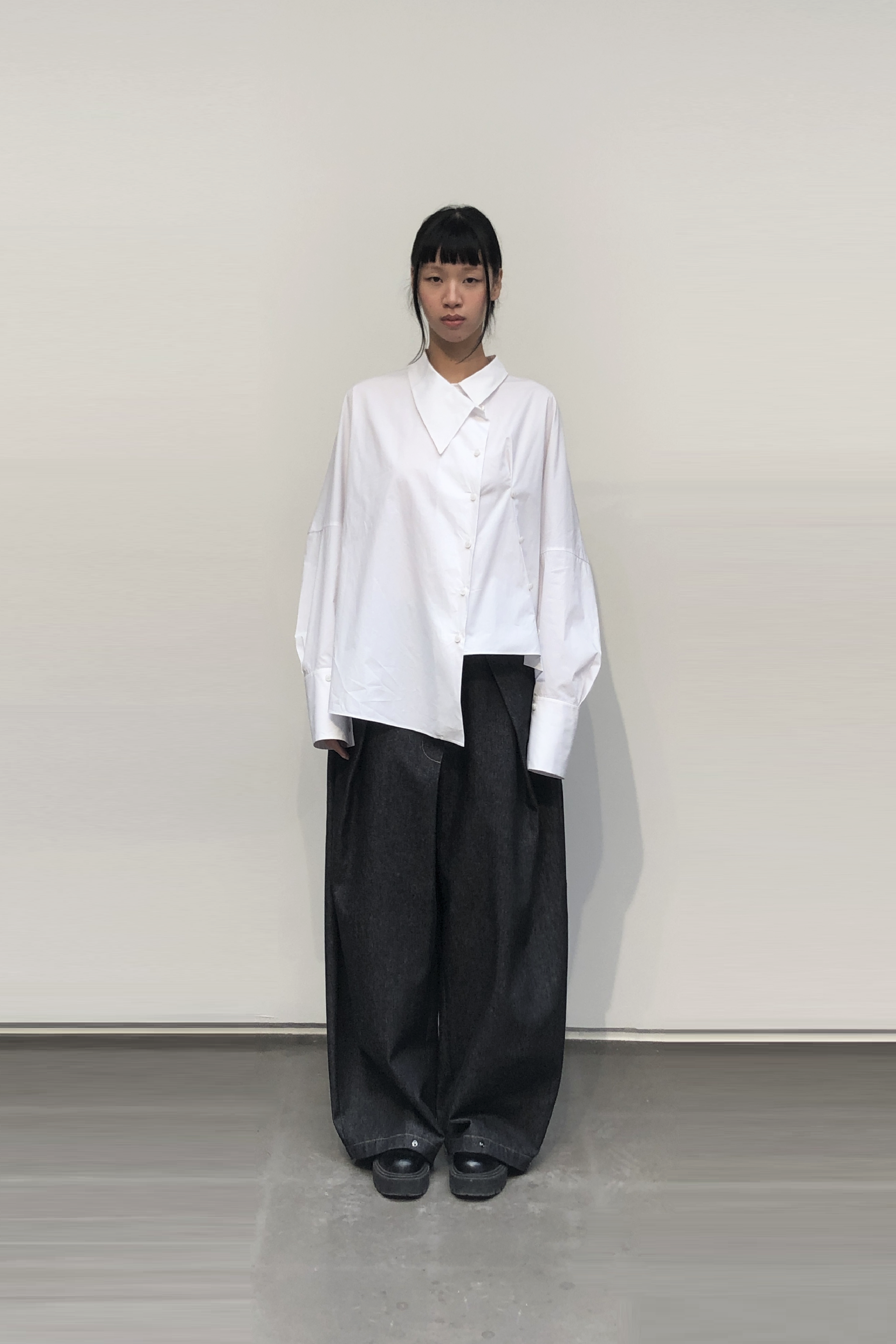 GAZE DE LIN BUTTON CLOSURE SHIRT