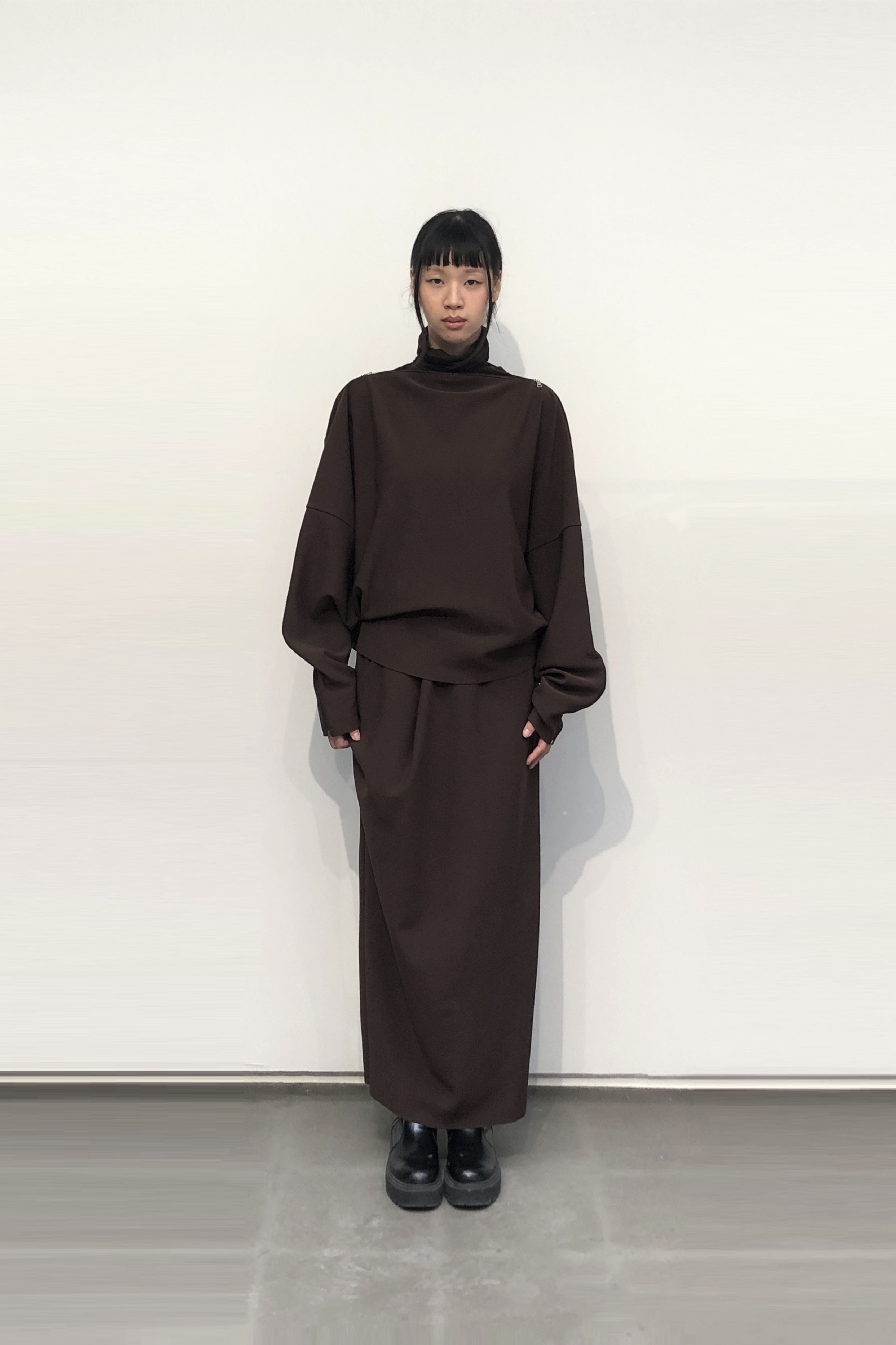 GAZE DE LIN LESS LINE_SHOULDER ZIP-OPEN TO