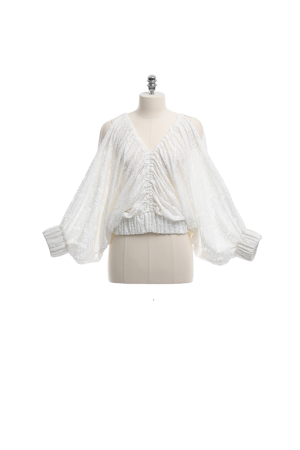 GAZE DE LIN SHIRRING PUFF SLEEVES LACE - BEYMEN