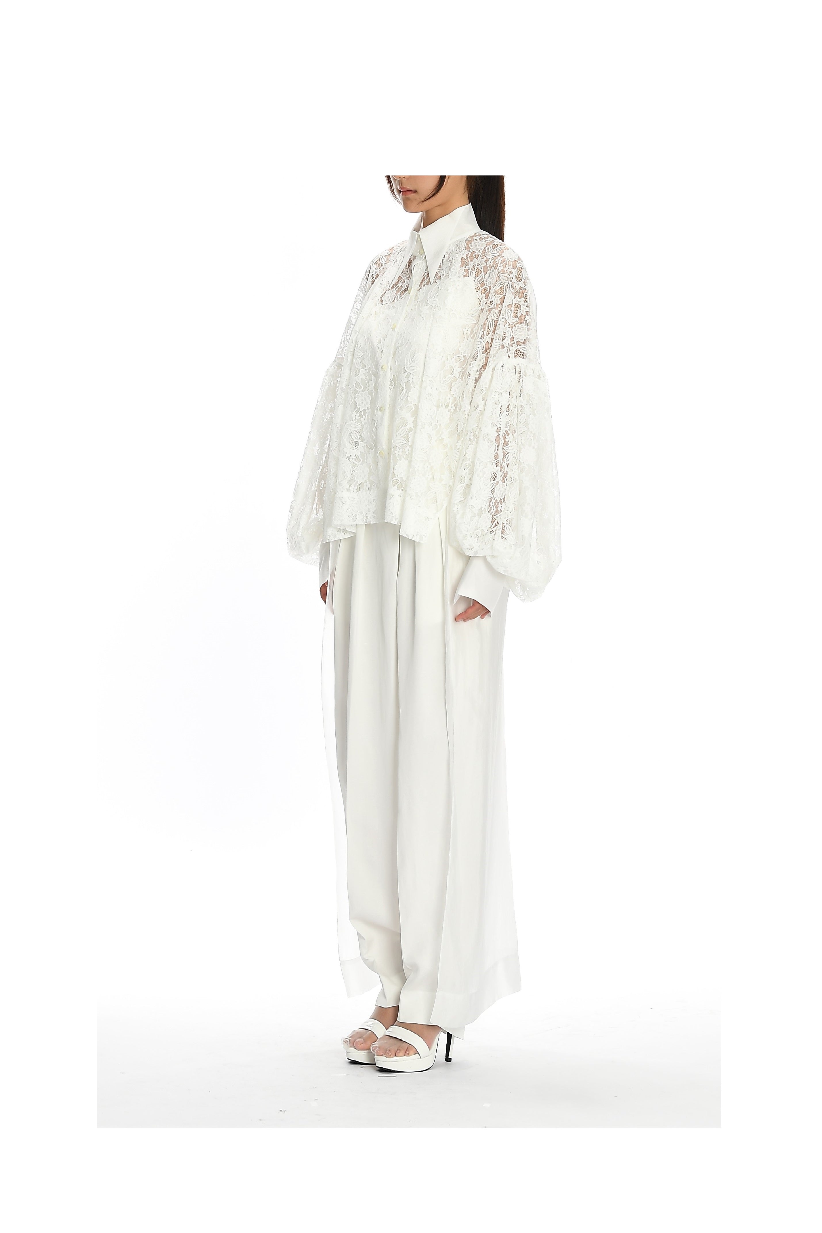 GAZE DE LIN ORGANZA COLORATION LACE PUFF - BEYMEN