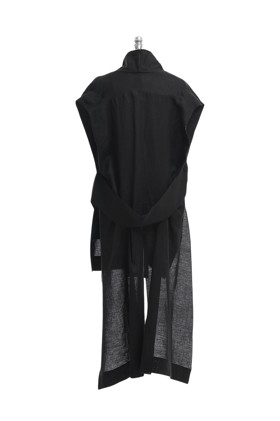 GAZE DE LIN DRAPE COLLARLESS LINEN VEST - BEYMEN
