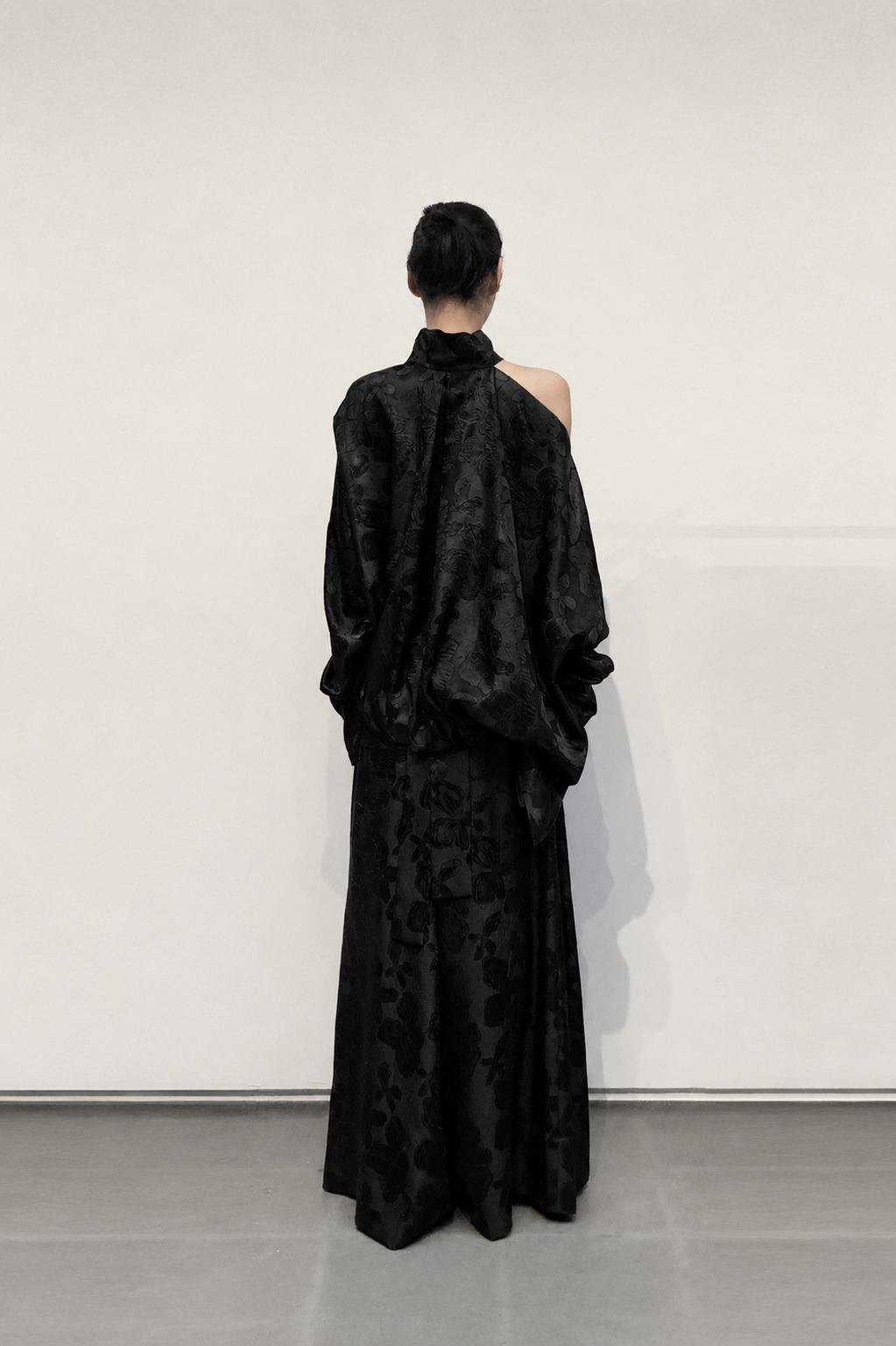 GAZE DE LIN SHOULDER JACQUARD BLOUSE