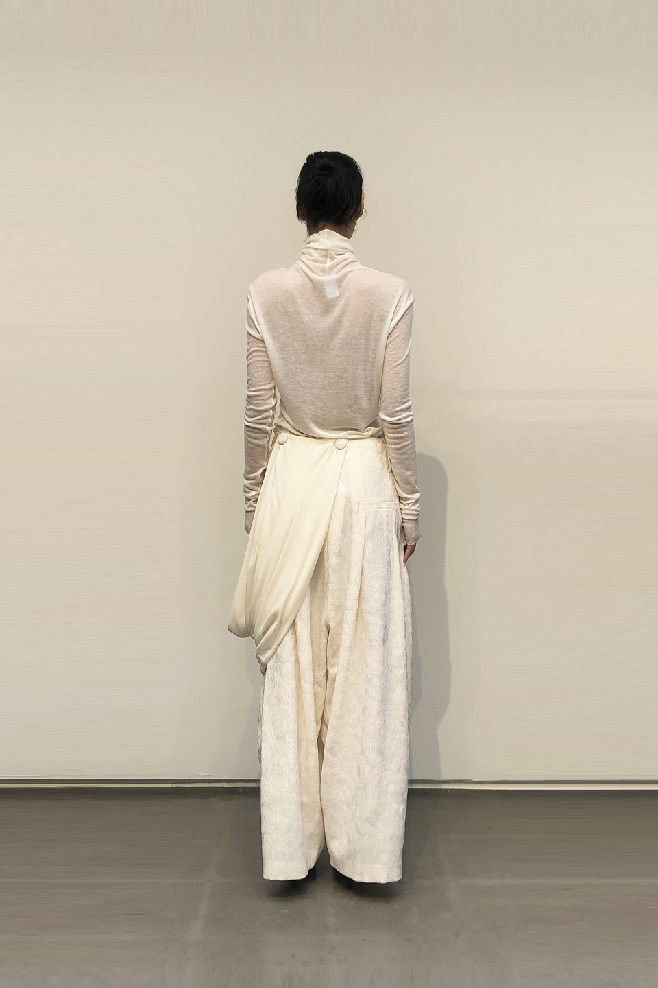 GAZE DE LIN PANTS WITH DRAPED SHAWL