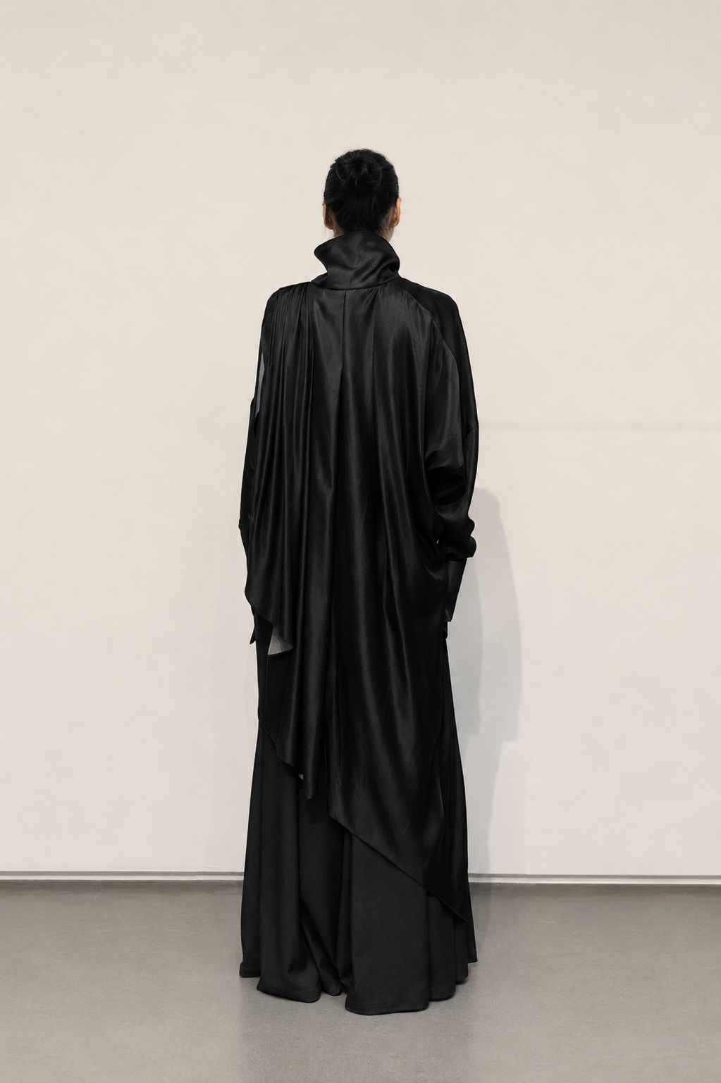 GAZE DE LIN DRAPED SHAWL SHIRT DRESS