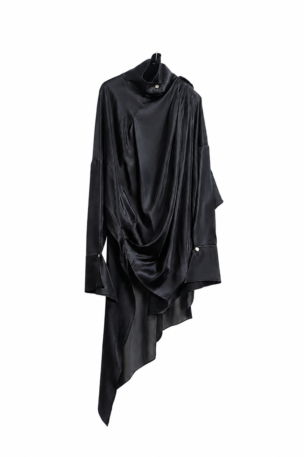 GAZE DE LIN DRAPED SHAWL SHIRT DRESS