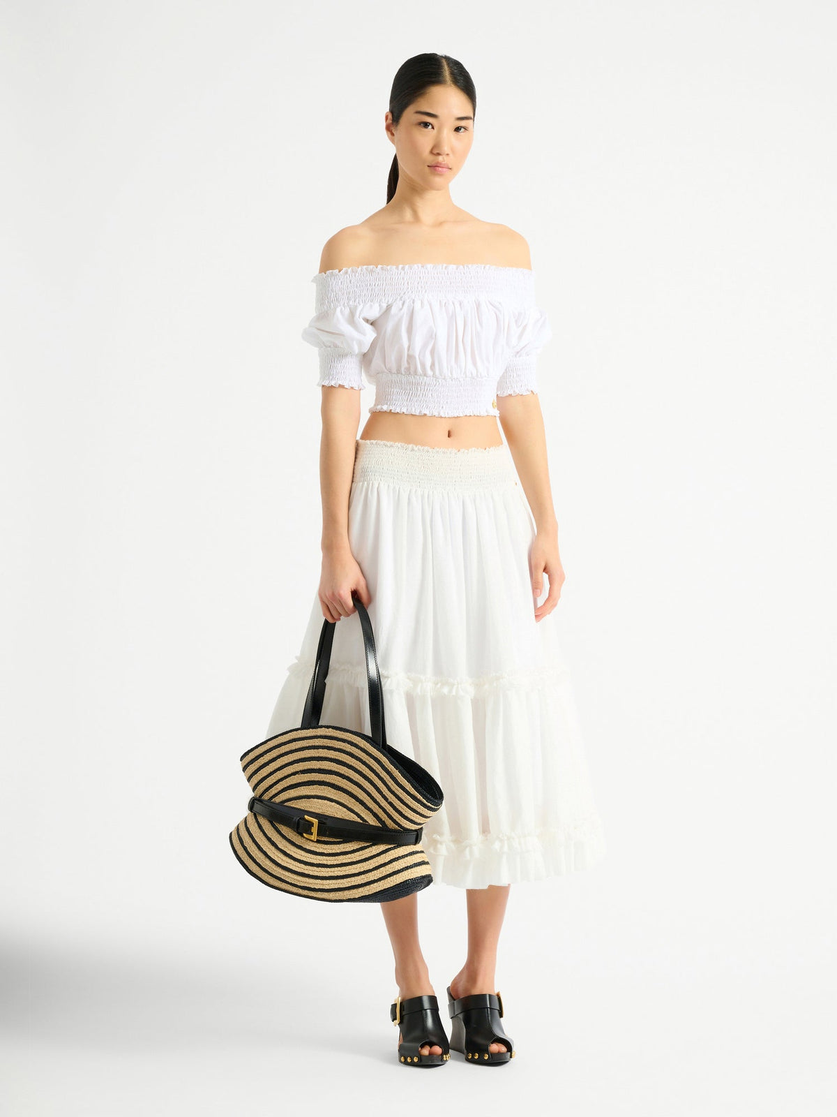 BALMAIN WASHED POPLIN FLARE FLOUNCE LO - BEYMEN