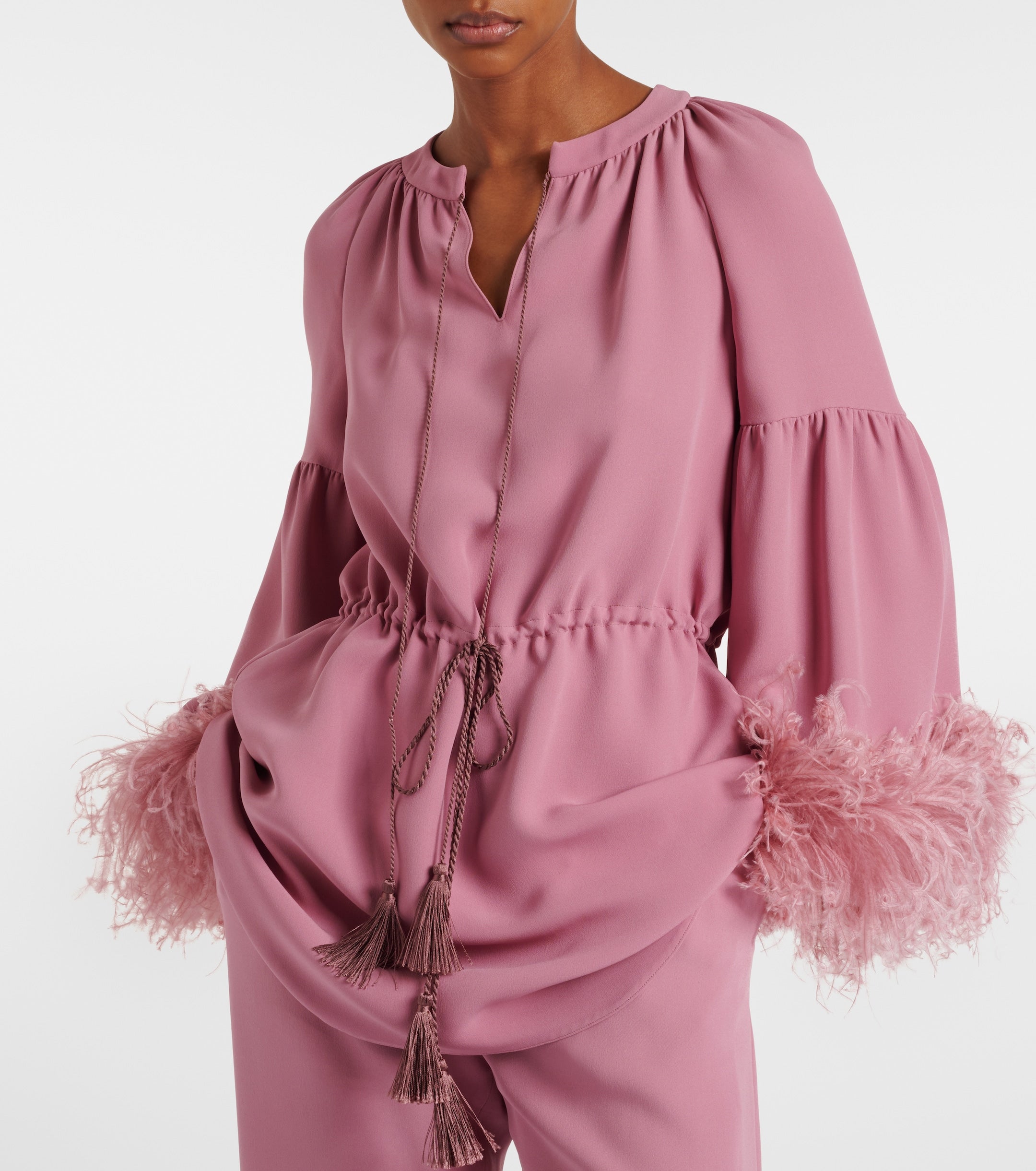 VALENTINO GARAVANI TOP WITH FEATHERS - BEYMEN