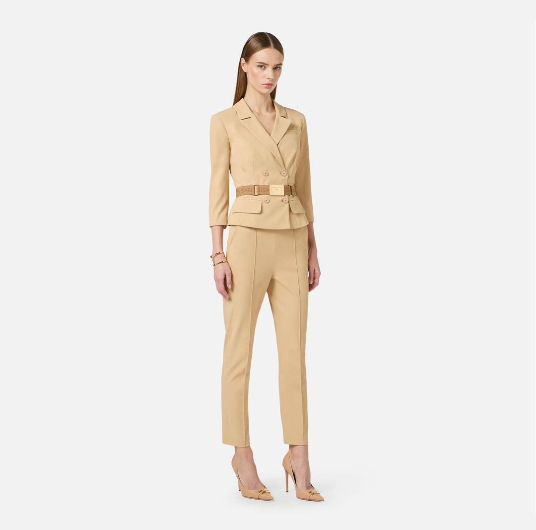 ELISABETTA FRANCHI PANTALONE CON CINTURA - BEYMEN