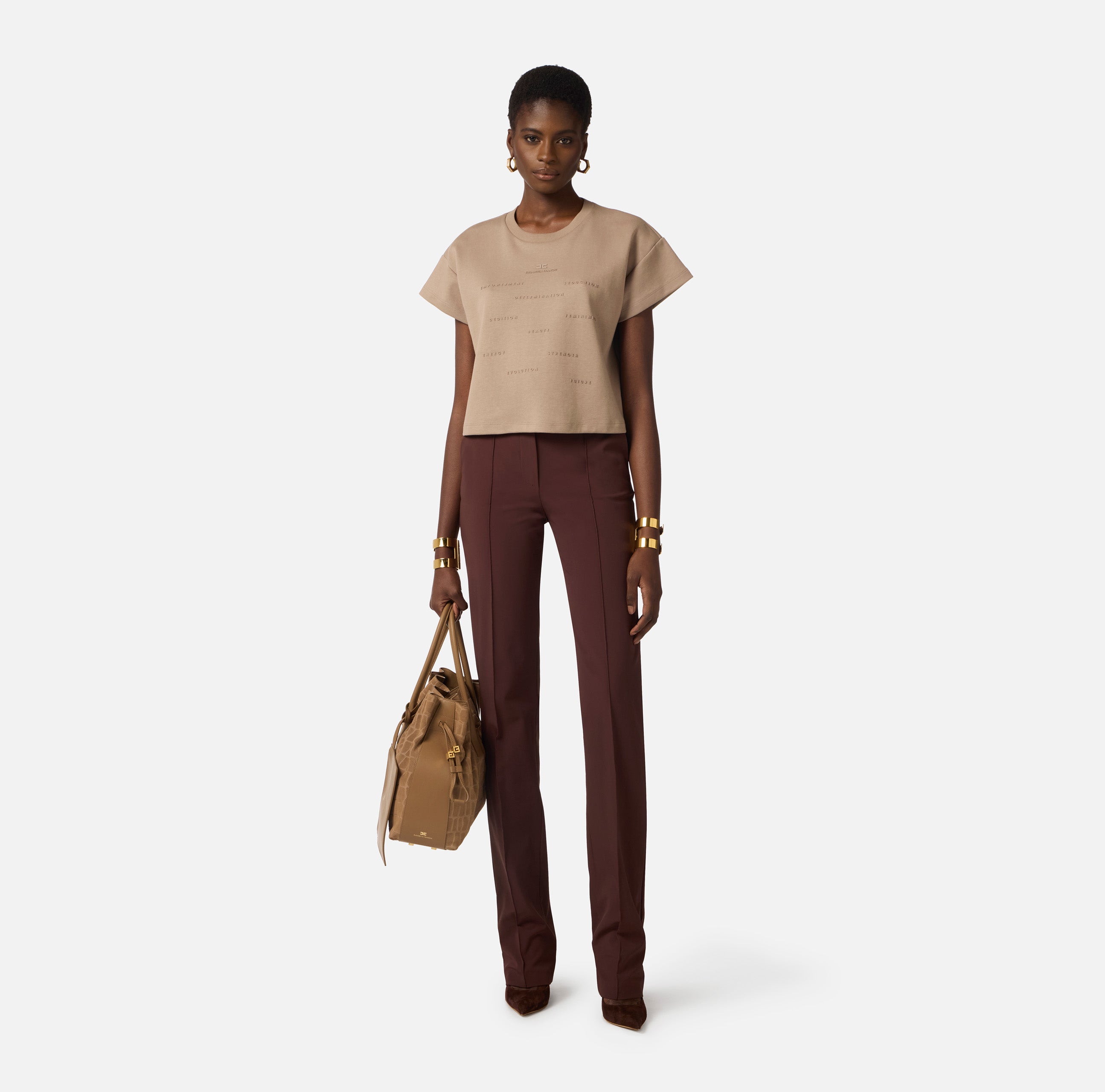 ELISABETTA FRANCHI PANTALONE CON CINTURA - BEYMEN