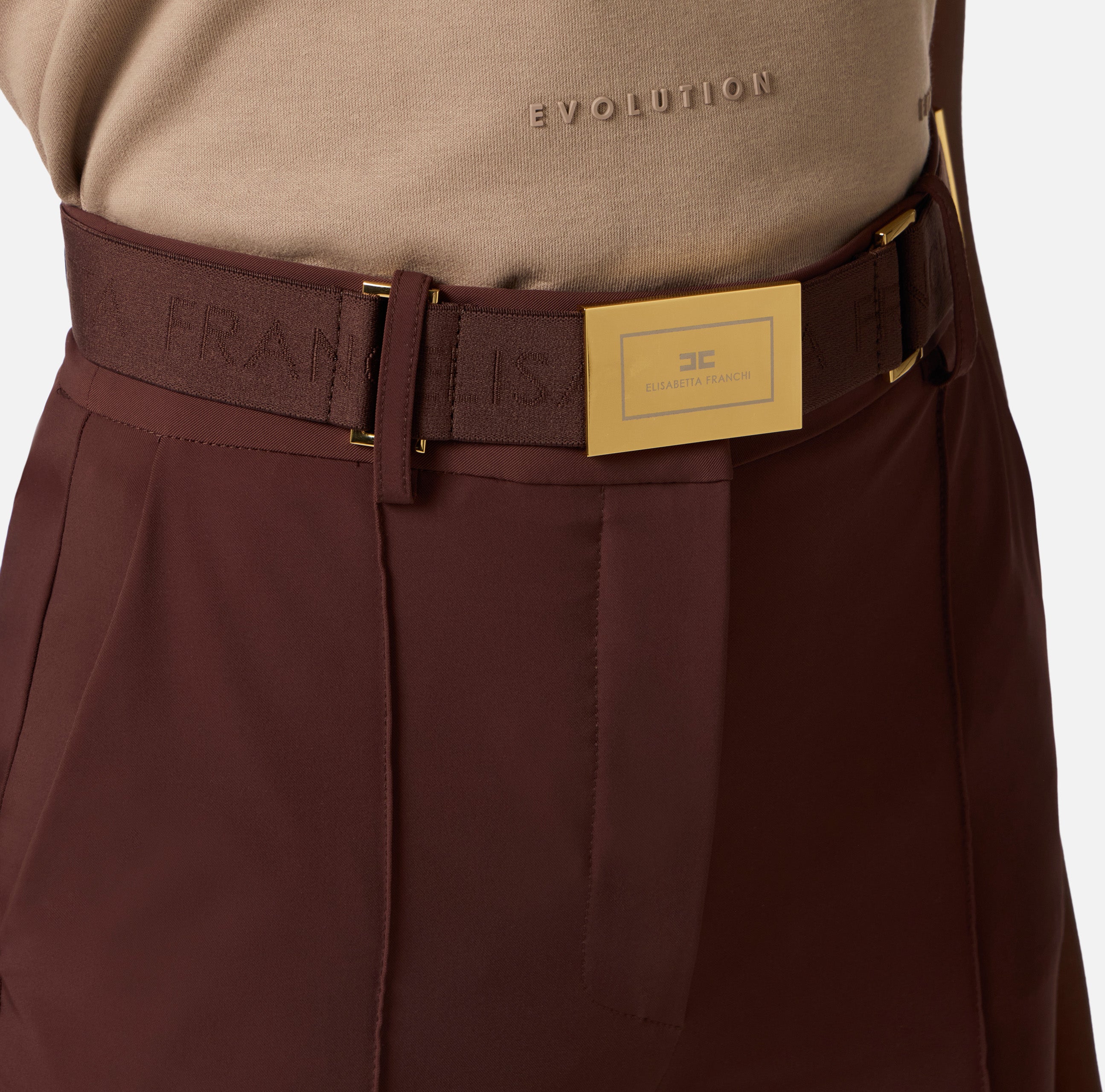 ELISABETTA FRANCHI PANTALONE CON CINTURA - BEYMEN