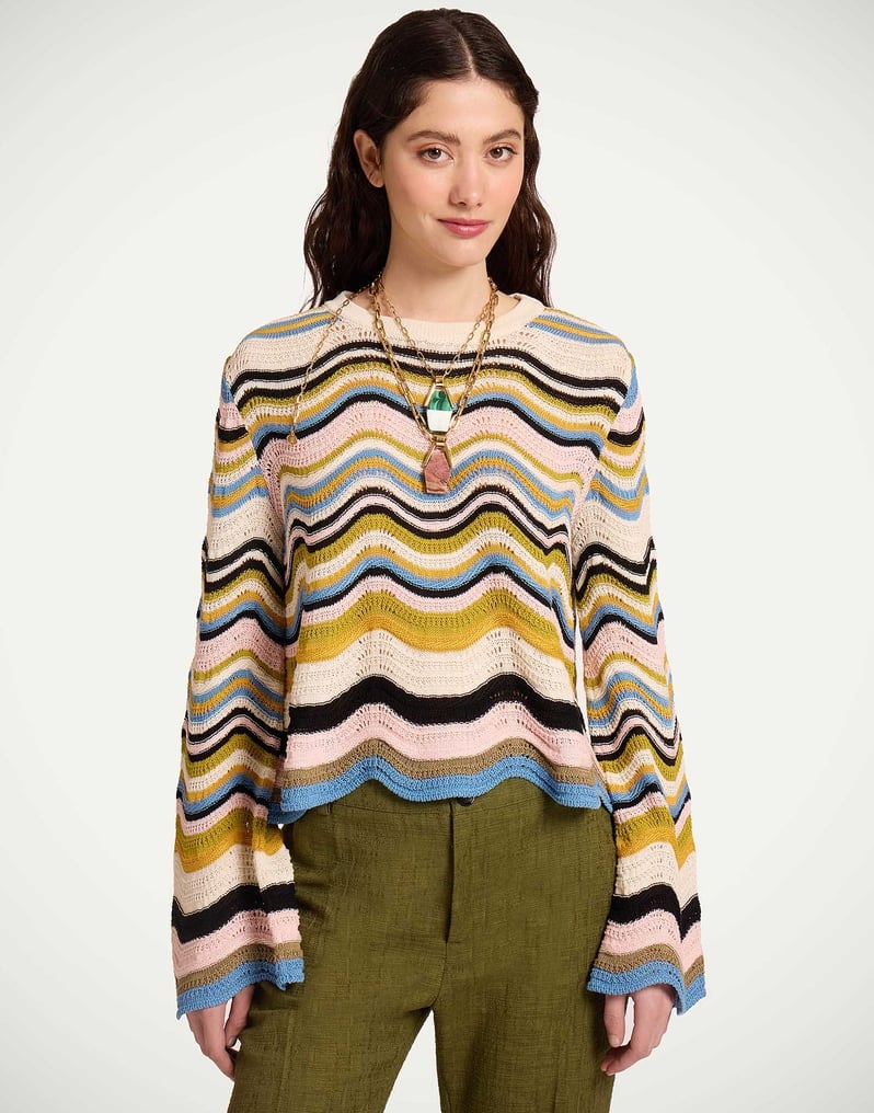 LA DOUBLEJ CHEVRON CROP SWEATER - BEYMEN