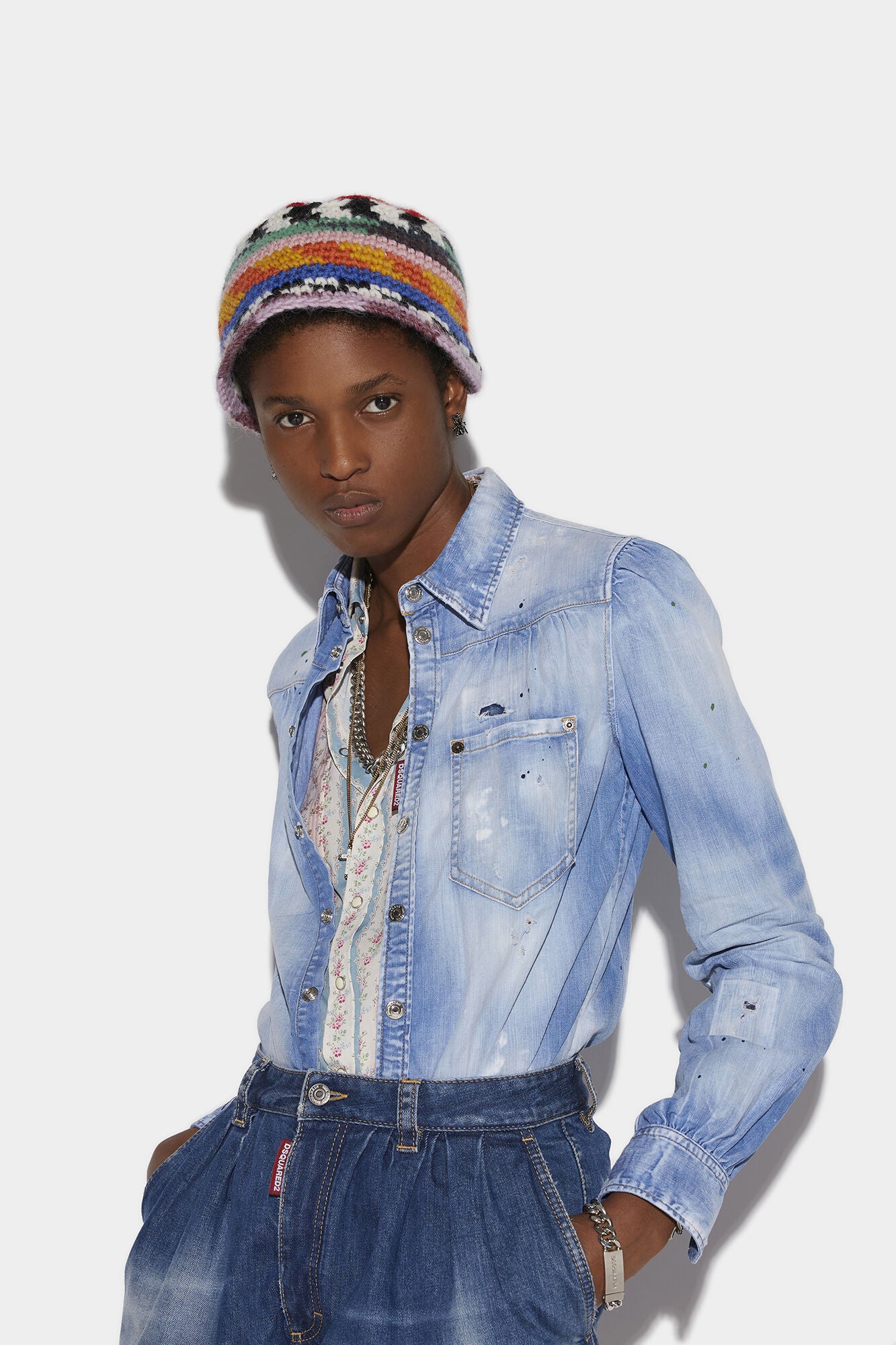 DSQUARED2 PLEATED YOKE SHIRT - BEYMEN