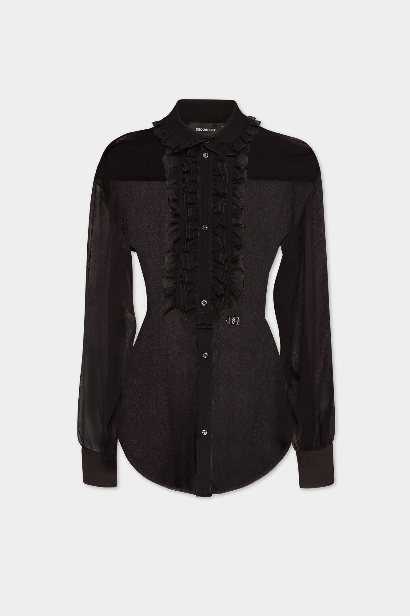 DSQUARED2 SILKY LACE TRIMMED SHIRT - BEYMEN