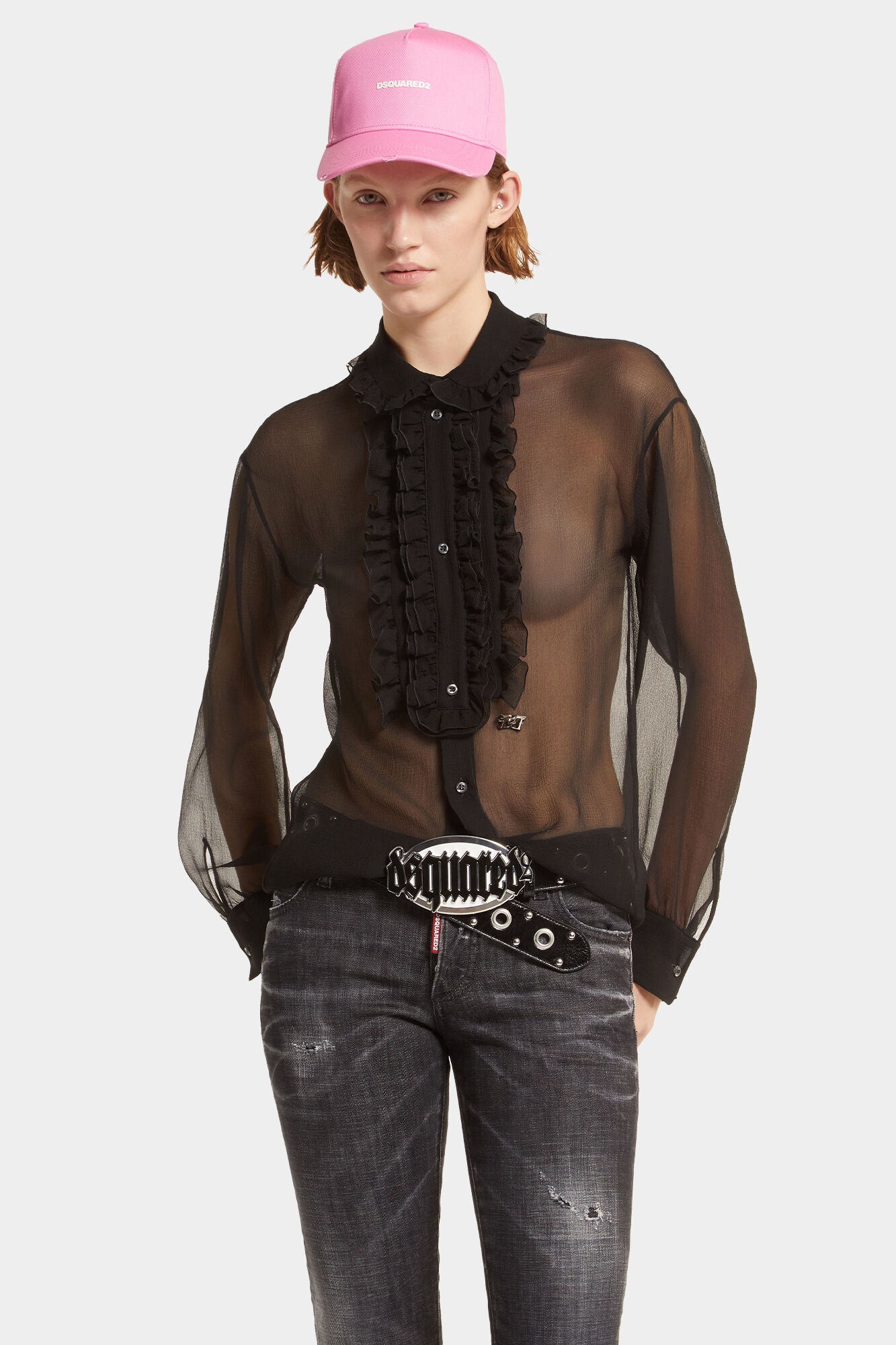 DSQUARED2 SILKY LACE TRIMMED SHIRT - BEYMEN