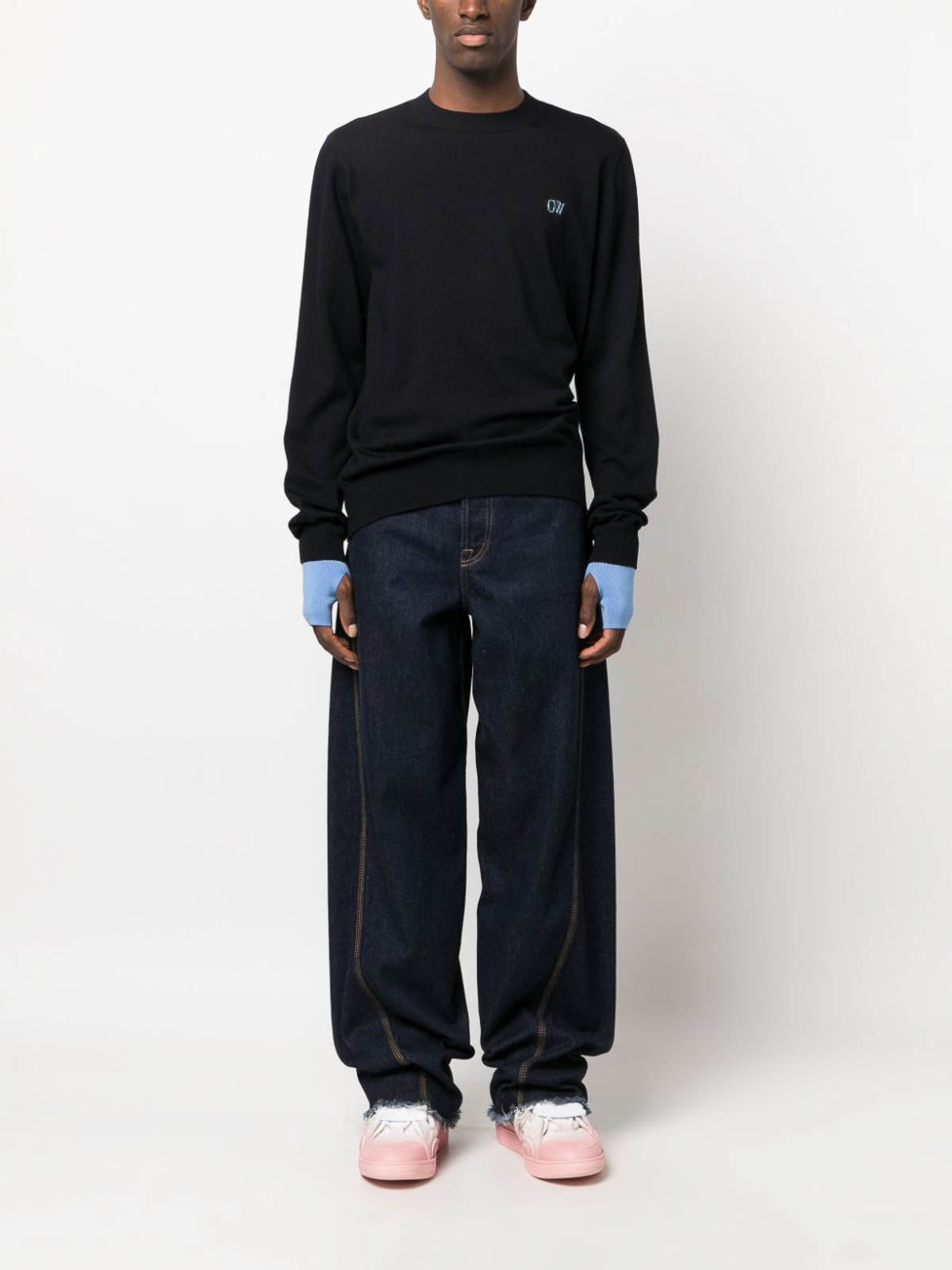 OFF-WHITE OW LAYERS GLOVE KNIT CREWNE SI - BEYMEN