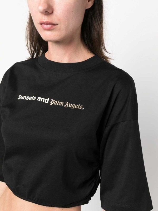 PALM ANGELS SUNSET ROUCHED TEE - BEYMEN